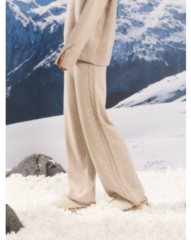 Брюки из кашемира с косами