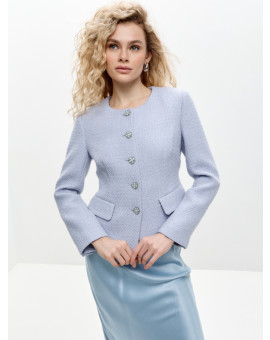 Жакет из тонкого твида лавандовый